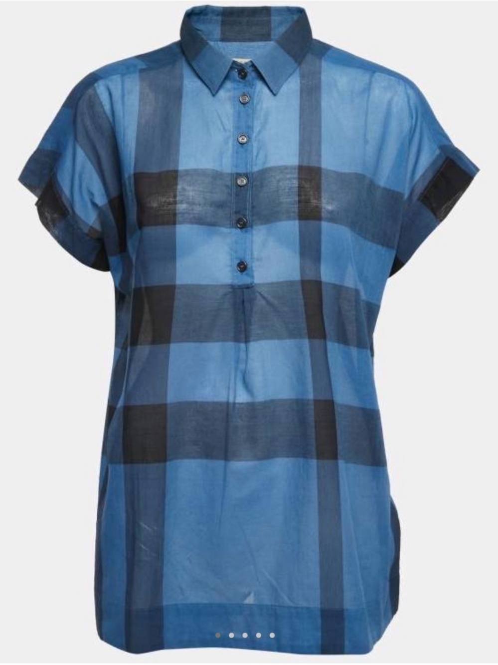 Burberry Short-Sleeve Check Cotton Top